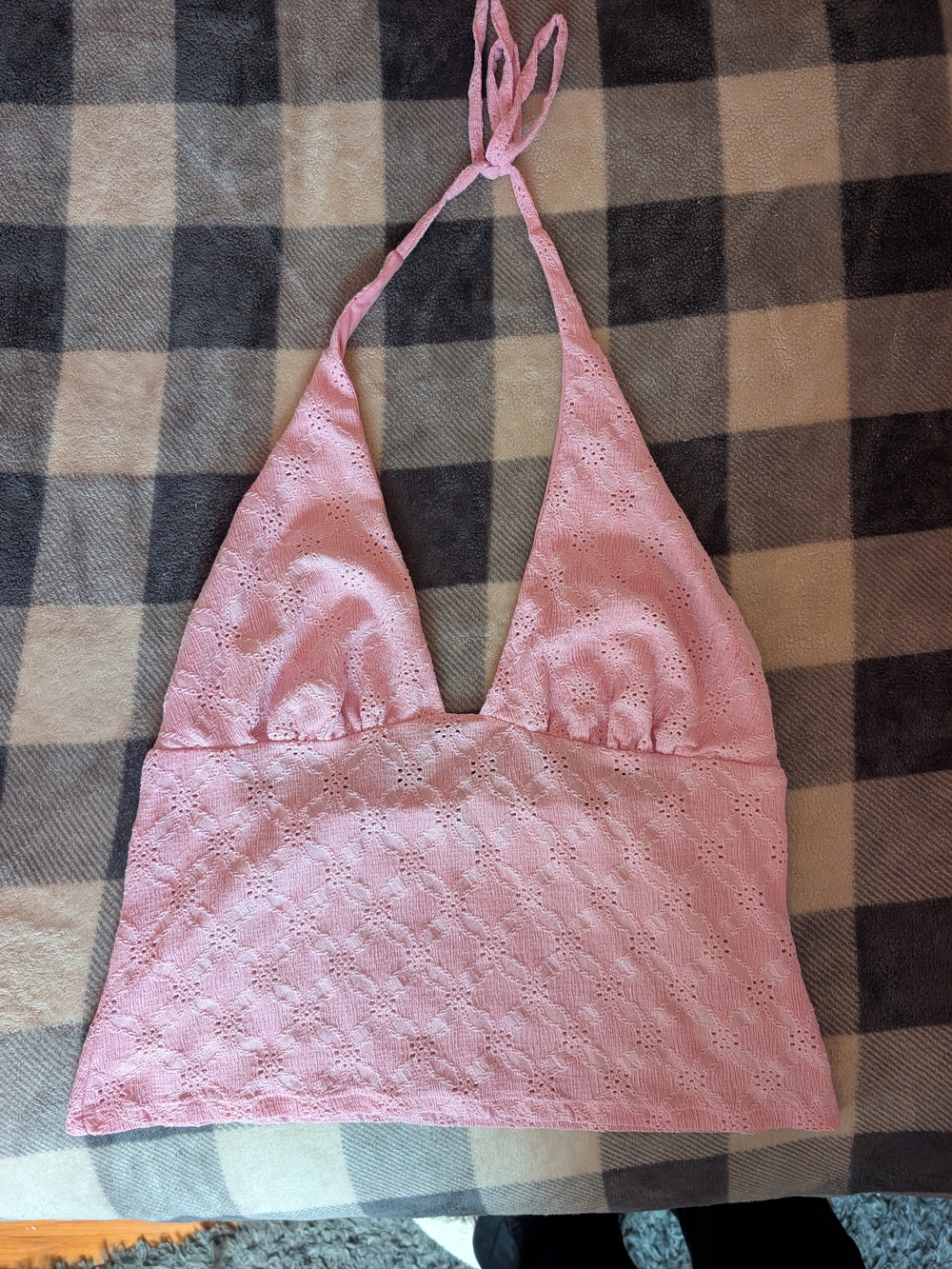 wild fable Pink Lace Halter Crop Top